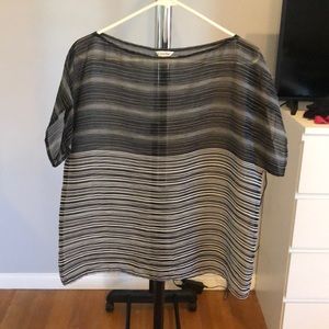 Black and White Sheer Striped Blouse